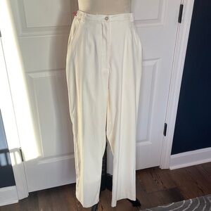 Coldwater Creek Cream Trousers Straight Leg High Rise Size 6P